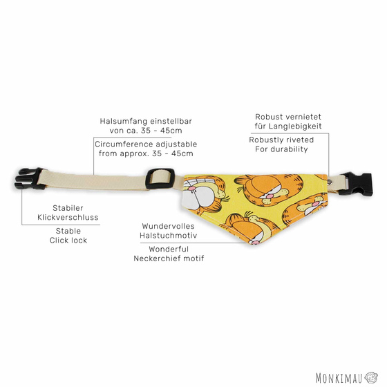 Halsband mit Hundehalstuch mit witziger Katze