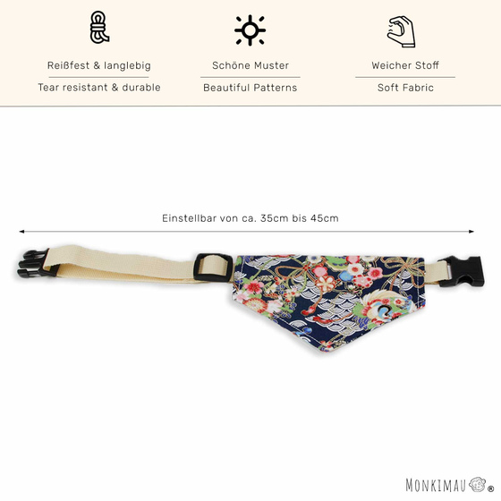 Halsband mit Hundehalstuch japanisches Design