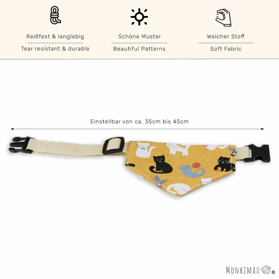 Halsband mit Hundehalstuch ses Katzen Design