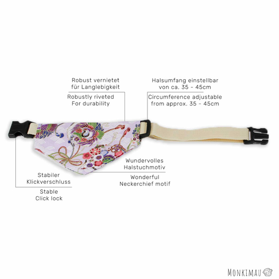 Halsband mit Hundehalstuch asiatisches Design