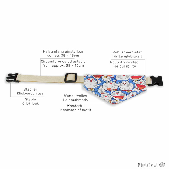 Halsband mit Hundehalstuch mit Comic Figur
