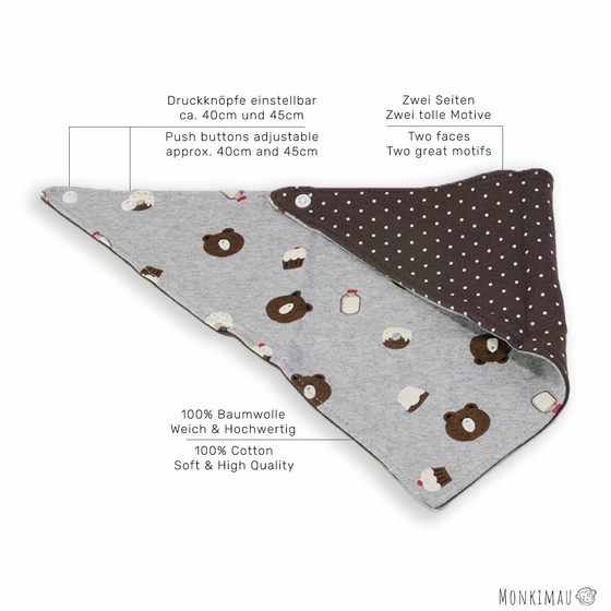 Hundehalstuch mit 2 Seiten Brchen und Punkte