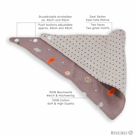 Hundehalstuch mit 2 Seiten Gemse und Punkte