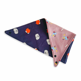 Hundehalstuch mit 2 Seiten Fuchs und Dino