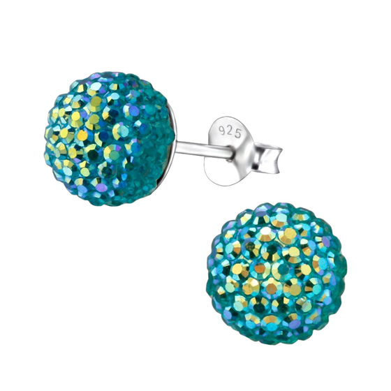 Auf dem Bild zu sehen sind Kinder Ohrringe Kugel Ohrstecker aus 925 Sterling Silver echt Silber mit Struktur