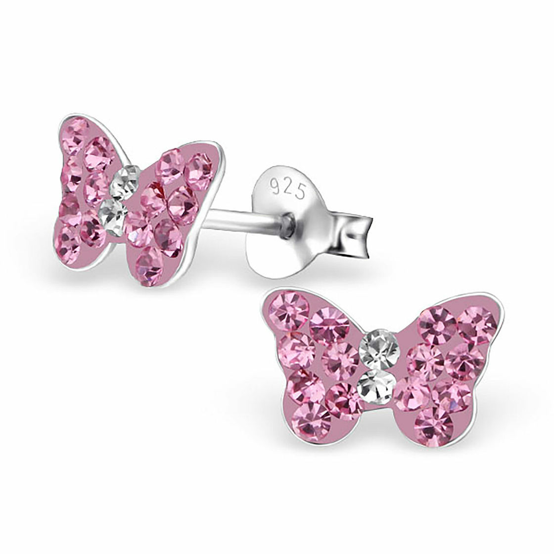 Echt 925 Silber Ohrhänger Schmetterling türkis/pink Ohrringe Mädchen Neu & OVP 
