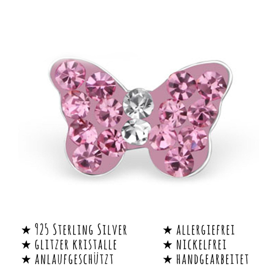 Große Ohrstecker Schmetterling echt Sterling Silber 925 Damen Ohrringe