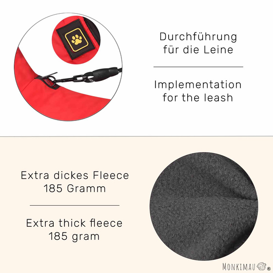 Hundejacke - 4XL in rot