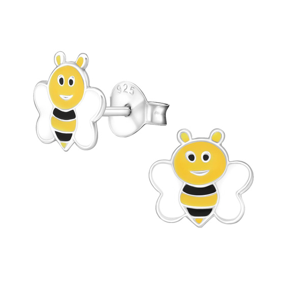 Auf dem Bild zu sehen sind Kinder Ohrringe Biene Ohrstecker aus 925 Sterling Silver echt Silber
