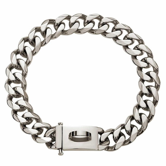 Hundehalsband aus Edelstahl Hundekette Silber plattiert 19mm breit - L-M - 20inch/51cm