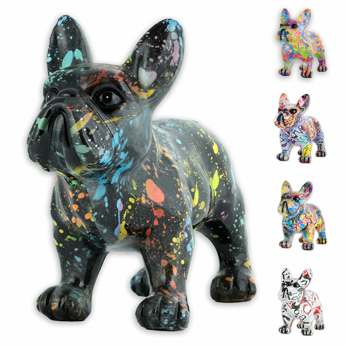 Fachhandel Plus Gartenfigur Französische Bulldogge, (1 St), handbemalt, Deko  Figur, Gartendeko lebensecht
