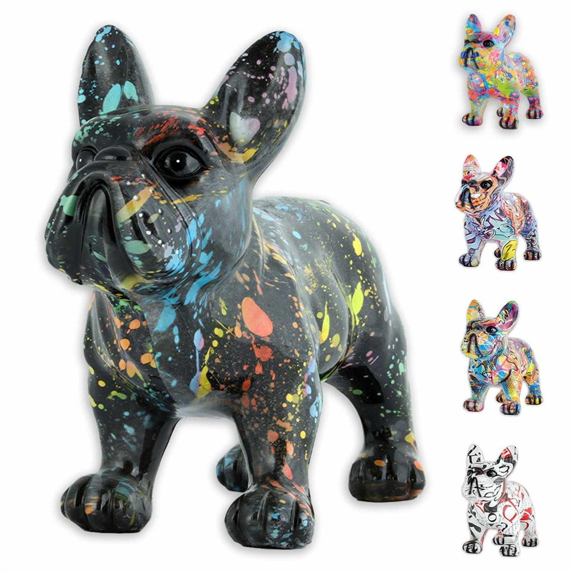 Französische Bulldoggen Figur aus Kunstharz