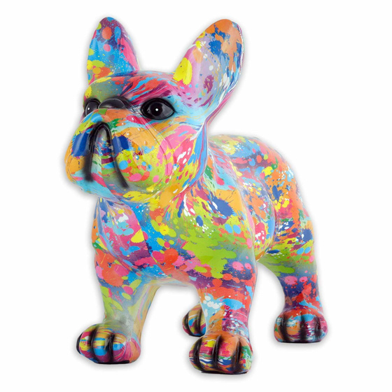 Franzsische Bulldoggen Figur bunte Farbe