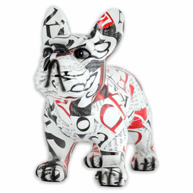 Franzsische Bulldoggen Figur Buchstaben & Zeitung