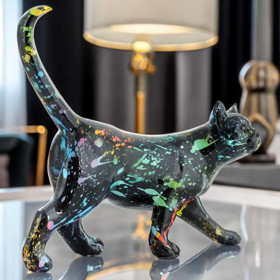 Katzen Figur schwarz