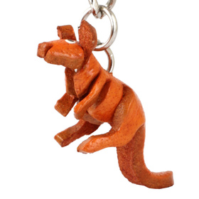 Auf dem Bild zu sehen ist ein kleiner Knguru aus Leder...