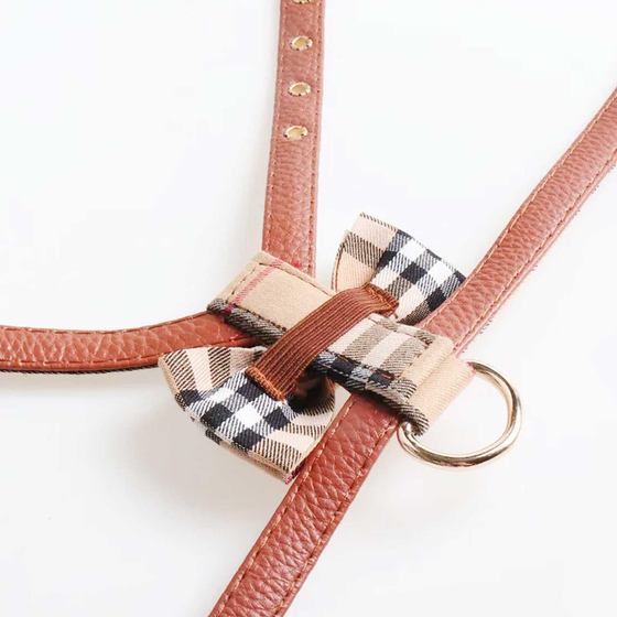 Geschirr fr Hund und Katze mit Leine beige - M