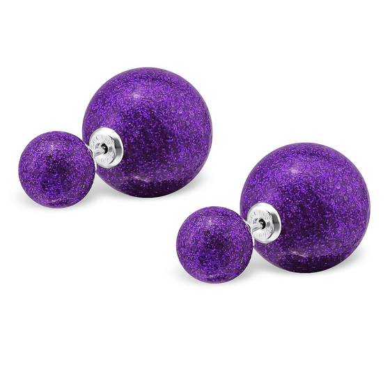 Auf dem Bild zu sehen sind Kinder Ohrringe Doppel Ohrstecker aus 925 Sterling Silver echt Silber mit Synthetischer Perle Glitzer