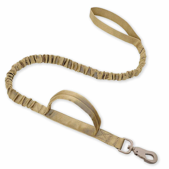 Nylon Hundeleine Outdoor mit Ruckdmpfer in beige