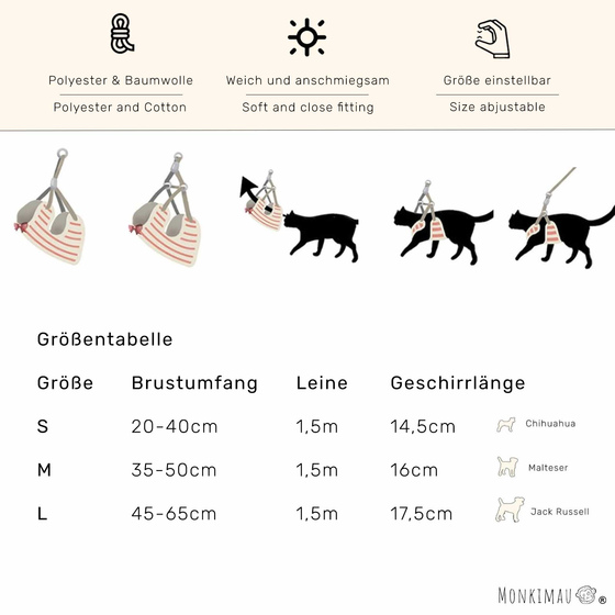 Katzen Geschirr gepolstert mit Leine und Schleife in pink