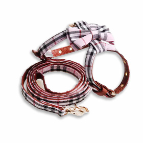 Geschirr f�r Hund und Katze mit Leine pink - S