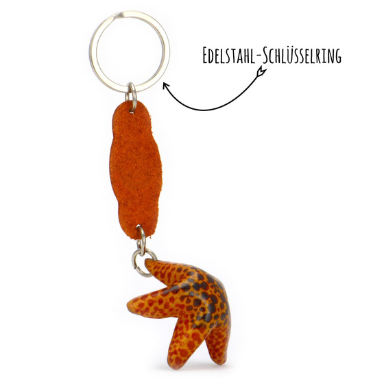 Seestern Schlsselanhnger aus Leder