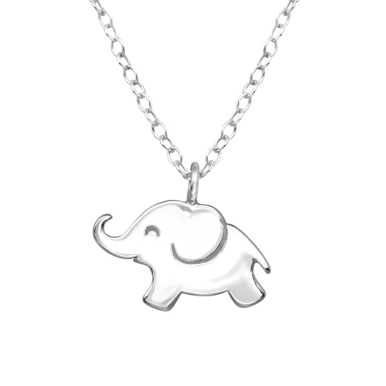 Auf dem Bild zu sehen ist eine Kinder Halskette Baby Elefant Anhnger aus 925 Sterling Silver echt Silber mit 45cm lnge