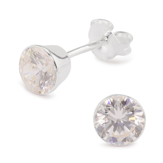 Auf dem Bild zu sehen sind Damen Ohrringe Zirkonia Ohrstecker aus 925 Sterling Silver echt Silber