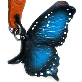 Auf dem Bild zu sehen ist ein blauer Schmetterling aus...