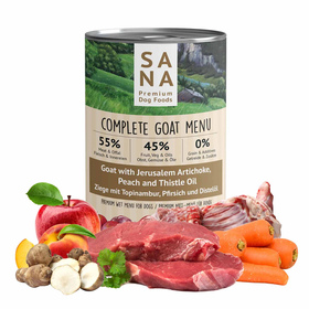 Ziege mit Topinambur, Pfirsich und Distell