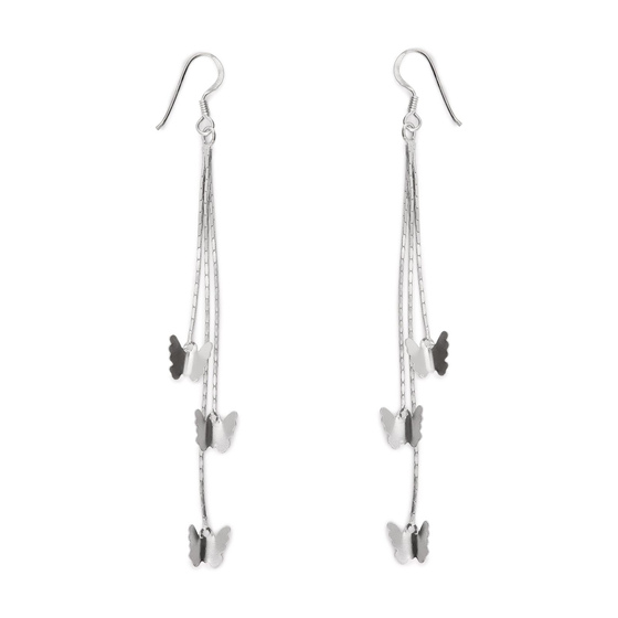 Auf dem Bild zu sehen sind Damen Ohrringe Schmetterlinge Ohrhnger aus 925 Sterling Silver echt Silber