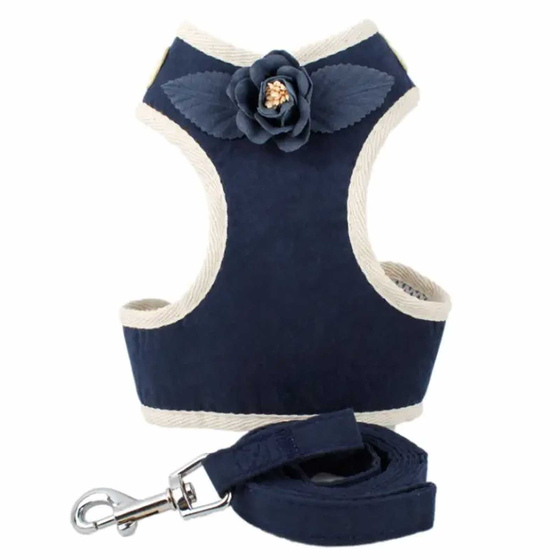Geschirr fr Hund und Katze mit Leine in dunkelblau