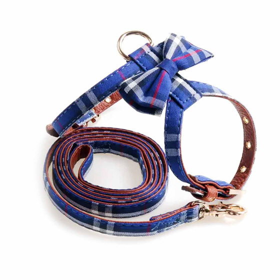 Geschirr fr Hund und Katze mit Leine blau