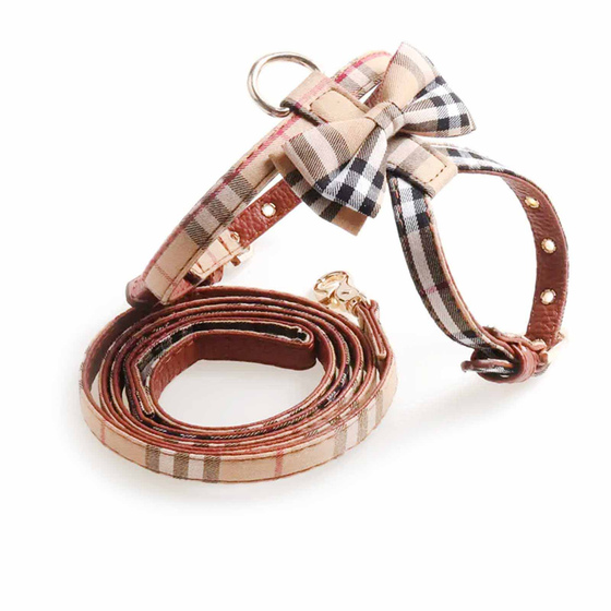 Geschirr fr Hund und Katze mit Leine beige