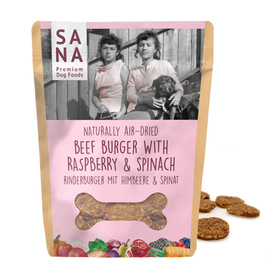 Rinderburger mit Himbeeere und Spinat - 100 Gramm