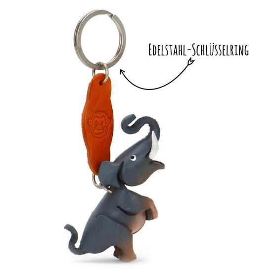 Afrikanischer Elefanten Schlsselanhnger aus Leder