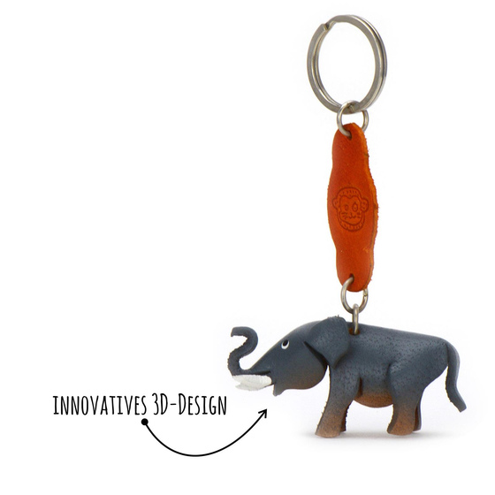 Afrikanischer Elefanten Schlsselanhnger aus Leder
