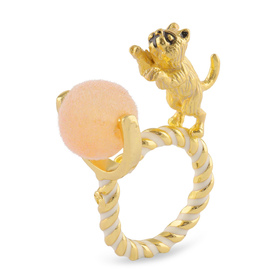 Auf dem Bild zu sehen sind Damen Ringe mit Katze Ball aus...