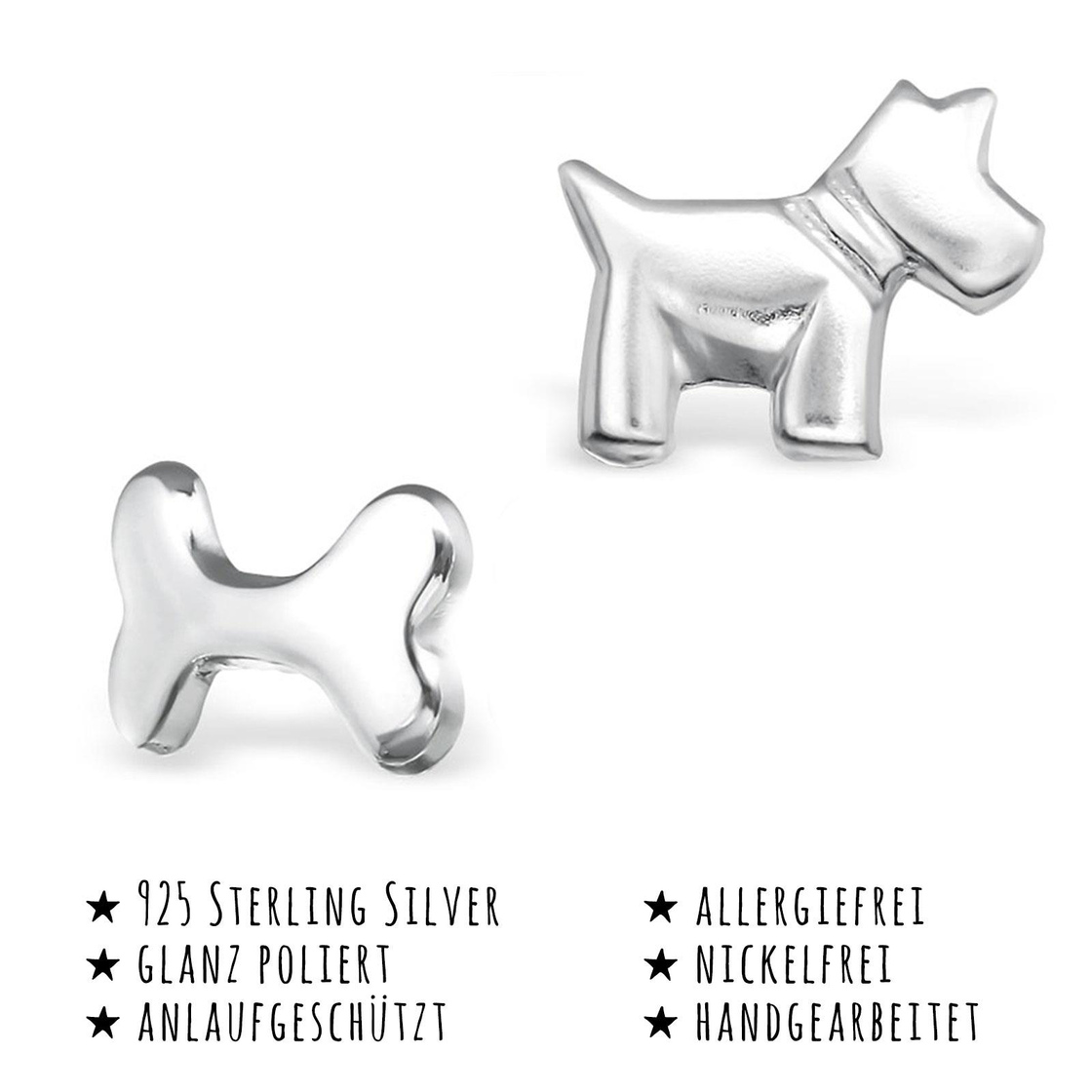 Hunde Ohrringe Sterling Silber online kaufen | Monkimau, 14,90 € | Ohrstecker