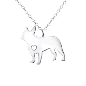 Auf dem Bild zu sehen ist eine Damen Kette mit Bulldogge...
