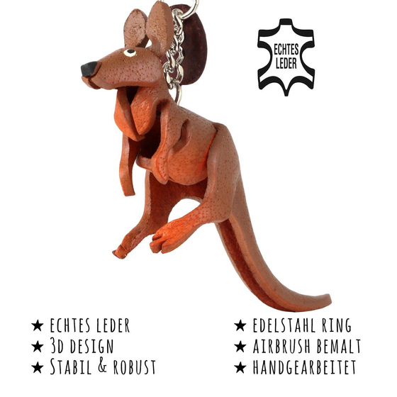 Das Bild mit Beschreibung zeigt ein Australien Knguru aus Leder