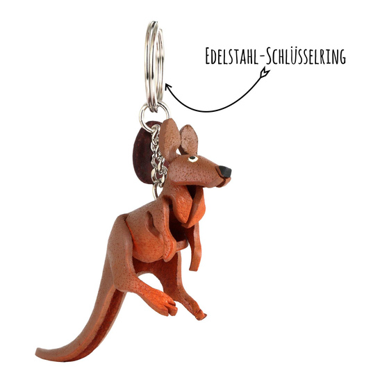 Knguru Schlsselanhnger aus Leder