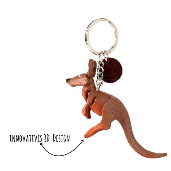 Knguru Schlsselanhnger aus Leder
