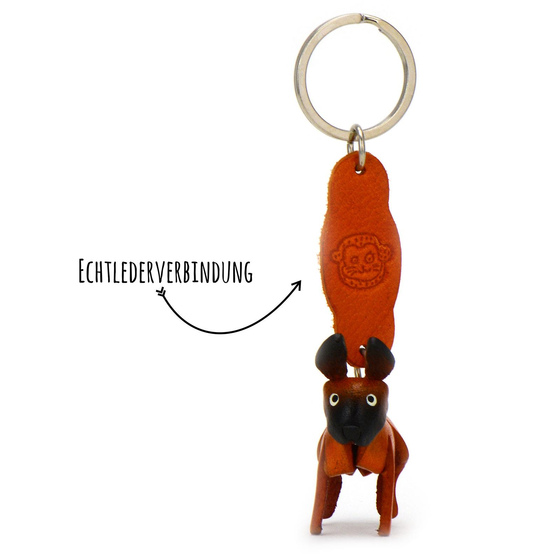 Boxer Schlsselanhnger aus Leder