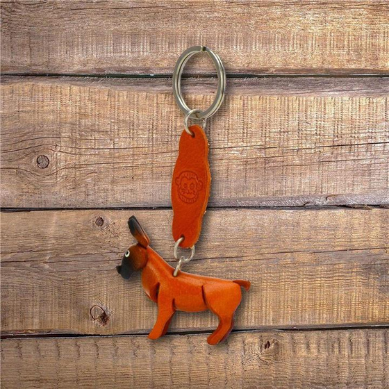 Boxer Schlsselanhnger aus Leder