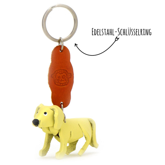 Golden Retriever Hund Schlsselanhnger aus Leder