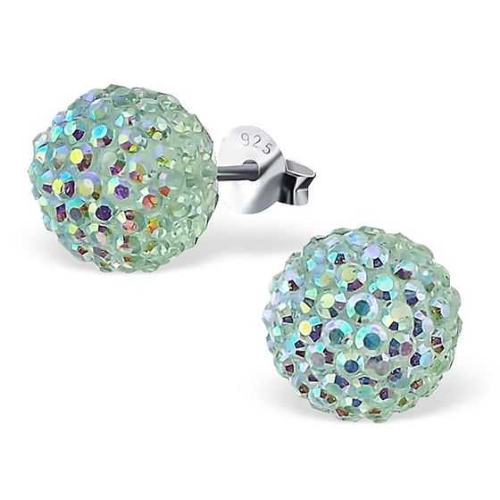 Auf dem Bild zu sehen sind Kinder Ohrringe Kugel Ohrstecker aus 925 Sterling Silver echt Silber mit Struktur