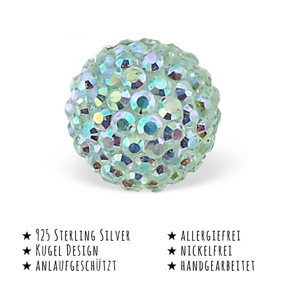 Das Bild mit Beschreibung zeigt Kinder Ohrringe Kugel Ohrstecker aus 925 Sterling Silver echt Silber mit Struktur