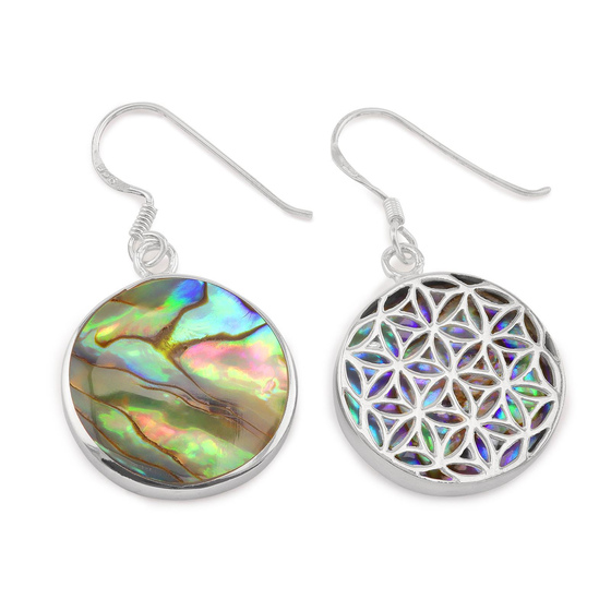 Das Bild mit Beschreibung zeigt Damen Ohrringe Blume Ohrhnger aus 925 Sterling Silver echt Silber mit Ornament