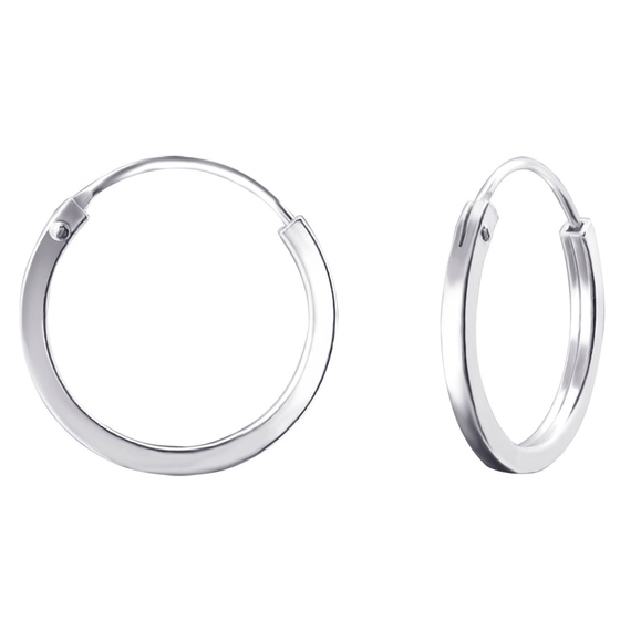 Auf dem Bild zu sehen sind Damen Ohrringe Creolen aus 925 Sterling Silver echt Silber mit Durchmesser 16mm